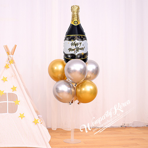 새해 풍선꽂이 크롬 (해피뉴이어 샴페인 블랙)