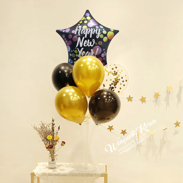 새해 풍선꽂이 (해피뉴이어 별 도트)