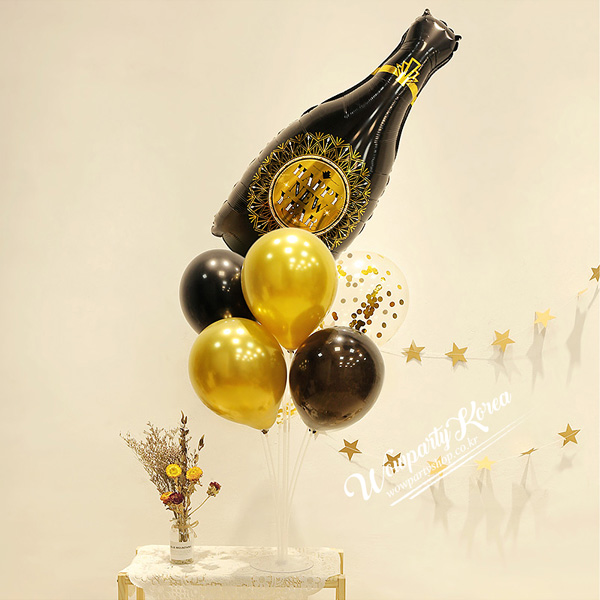 새해 풍선꽂이 (해피뉴이어 샴페인 블랙골드)