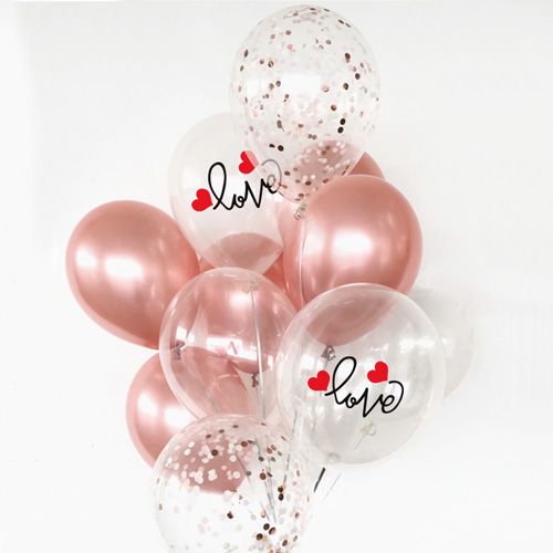 러브하트 (로즈골드)헬륨세트 택배발송