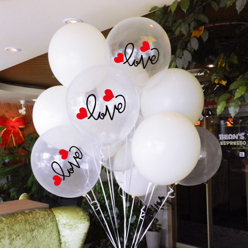 러브하트 (화이트)헬륨세트 택배발송