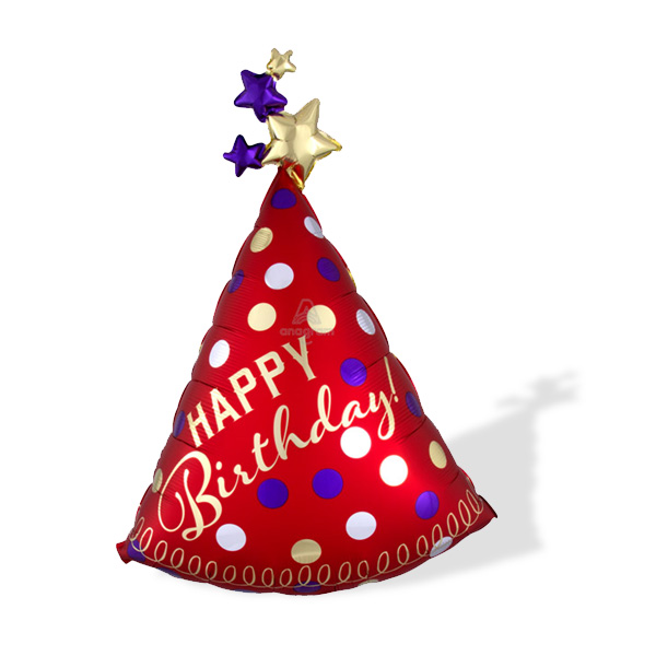 슈퍼쉐입 레드 새틴 파티 햇