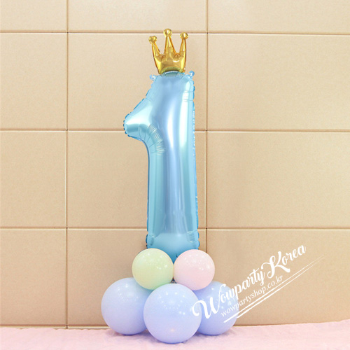 왕관 숫자 기둥(블루)