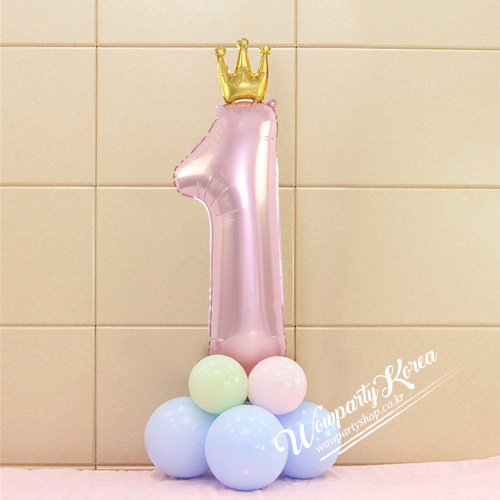 왕관 숫자 기둥(핑크)
