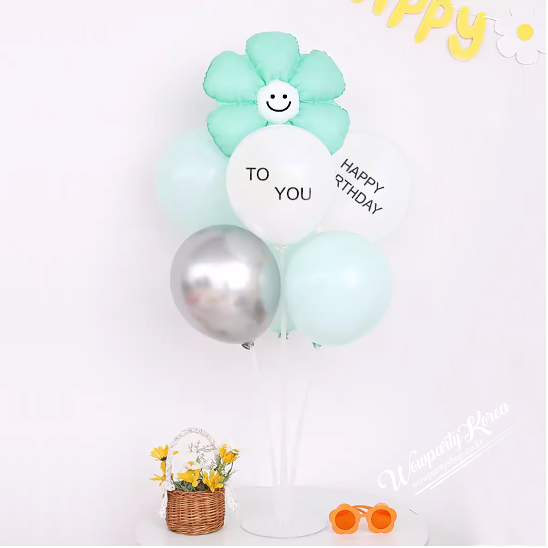 스마일 캔디 데이지 풍선 꽂이세트(그린)