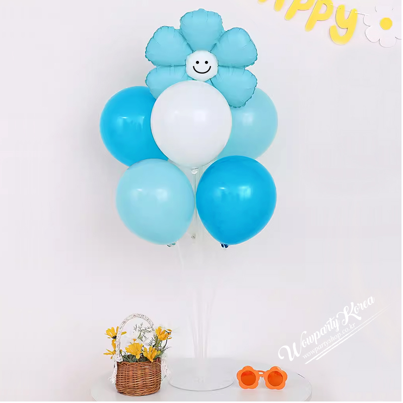 스마일 캔디 데이지 풍선 꽂이세트(블루)