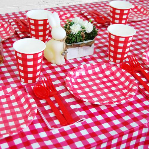 6인용 파티세트 체크레드