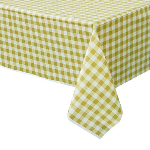 체크테이블보 골드