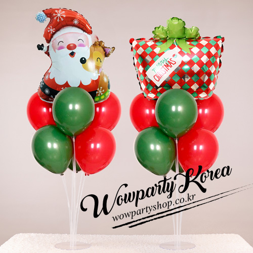 크리스마스 풍선꽂이 세트(산타와 선물박스 2종)
