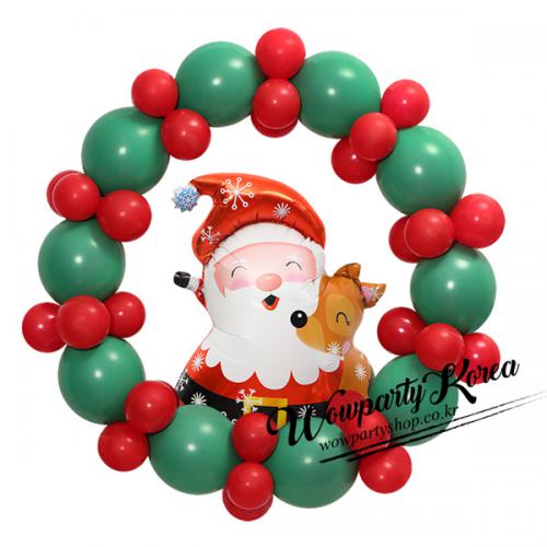 크리스마스 리스(산타와 사슴)