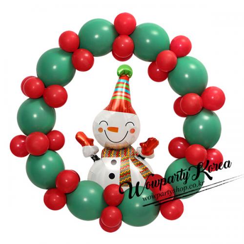 크리스마스 리스(스마일 스노우맨)