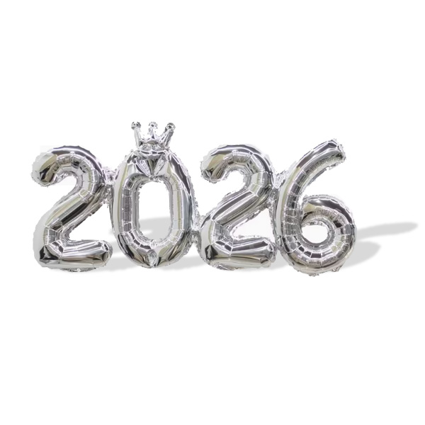 2026 숫자 풍선세트 (실버)