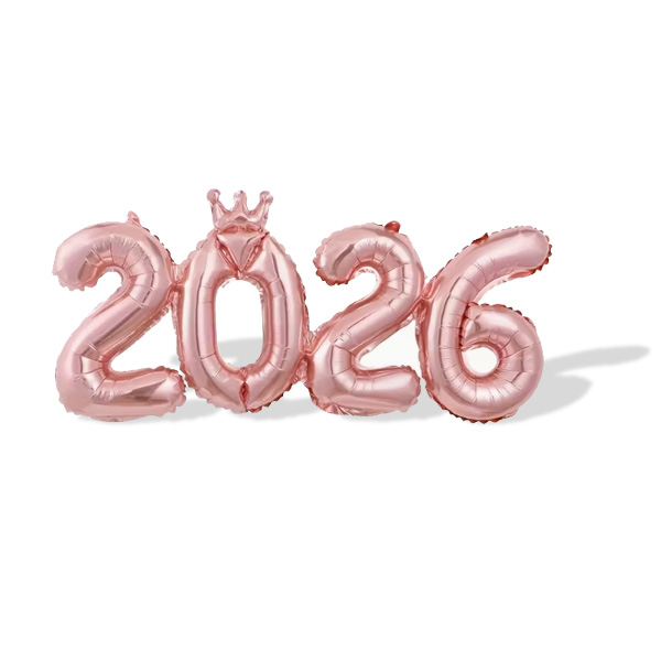 2026 숫자 풍선세트 (로즈골드)