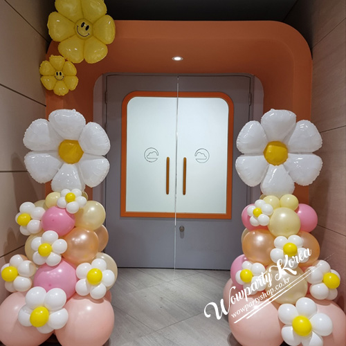 새봄 핑크 데이지꽃기둥(노란데이지꽃세트포함)