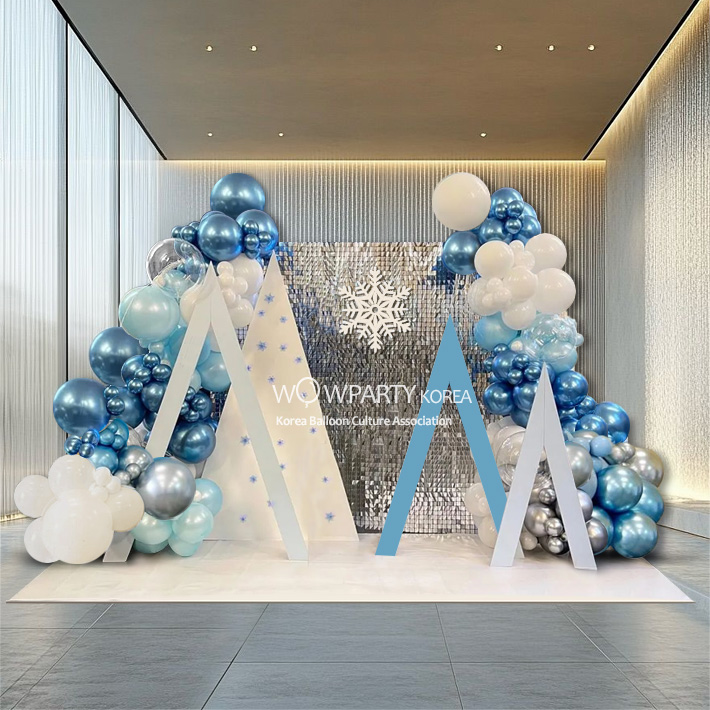 기업 화이트 크리스마스 포토존 풍선장식