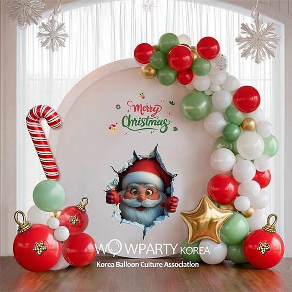 유치원 크리스마스 풍선 포토존