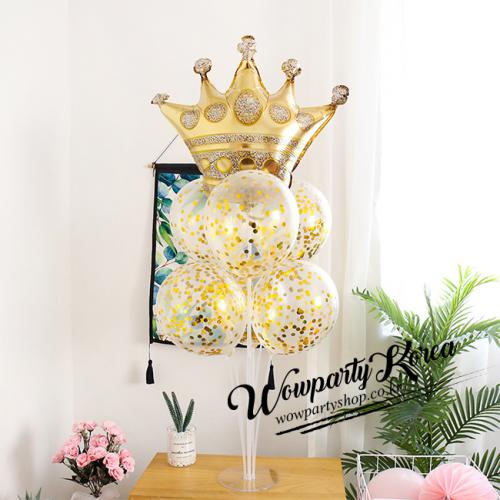 골드왕관 풍선꽂이 세트 (컨페티 골드)