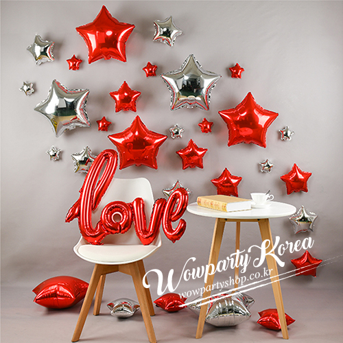 이니셜 러브 별 세트(레드)